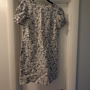 LOFT Black And White Floral Mini Dress
